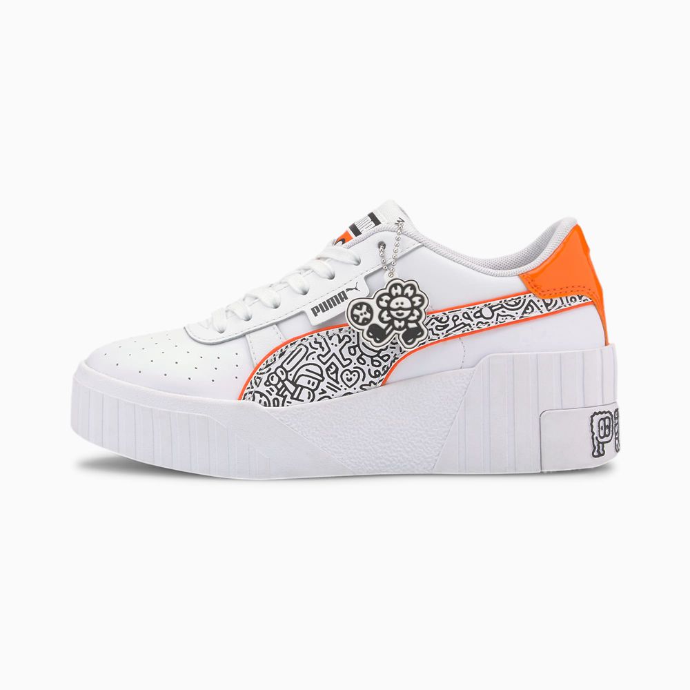 Puma x MR DOODLE Cali Wedge Női Sportcipő - Fehér/Fekete ( Hungary - KXHDJ1364 )